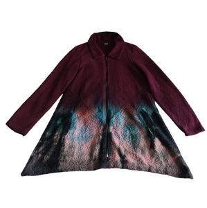 Art of Cloth Small Adi Jacket Wine Fest Full Zip Textured Sweater